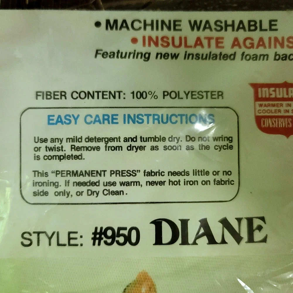 Vtg Diane Floral Insulated Curtains 48x84 White Yellow Rose Connected Pair/Hooks